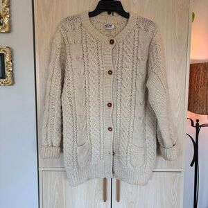 Kory Maki 100% Wool Cream Cardigan